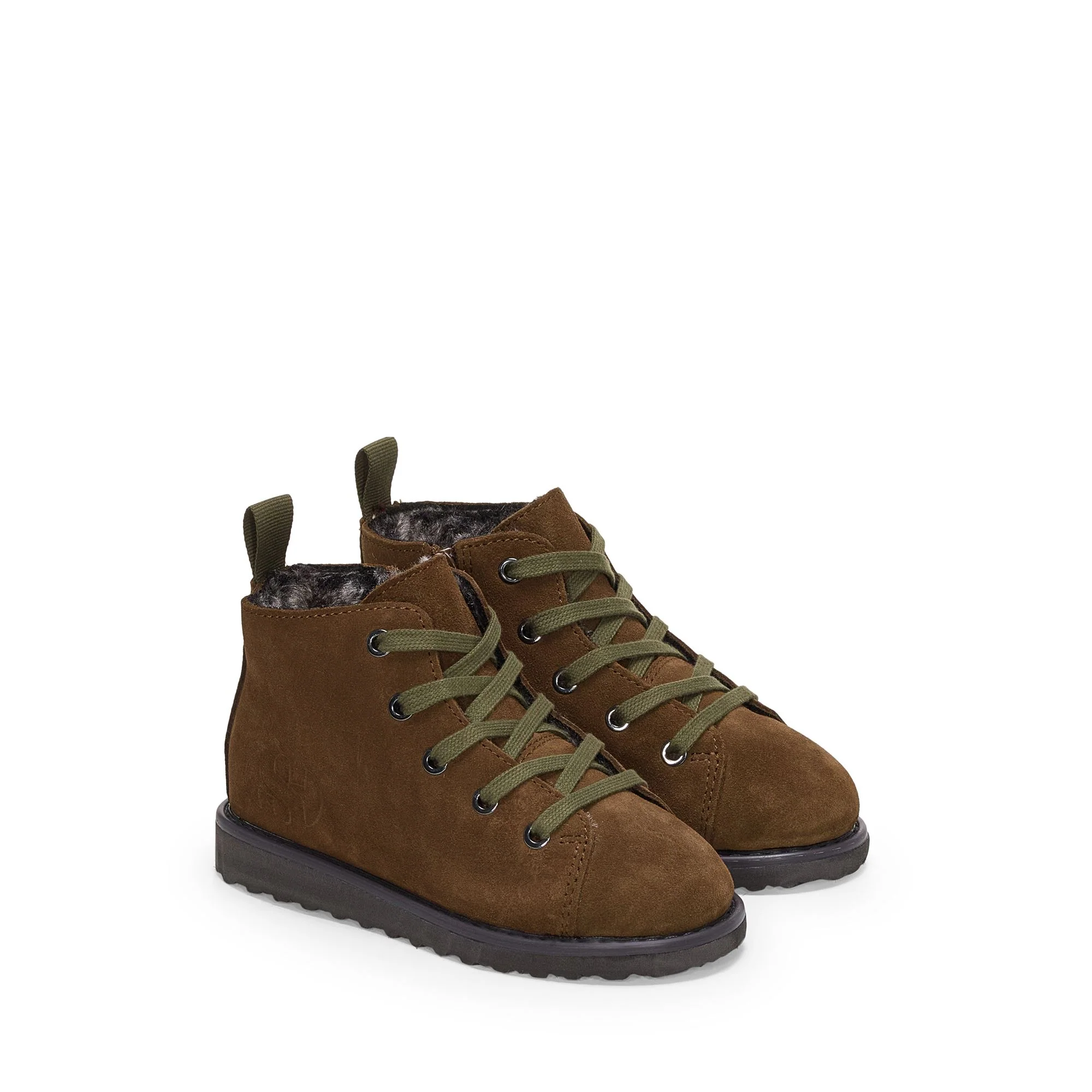 3008 KIDS LACE-UP BOOT SUEDE - Ankle Boots - Laced - Kid unisex - Brown Earth-Green - Image 2