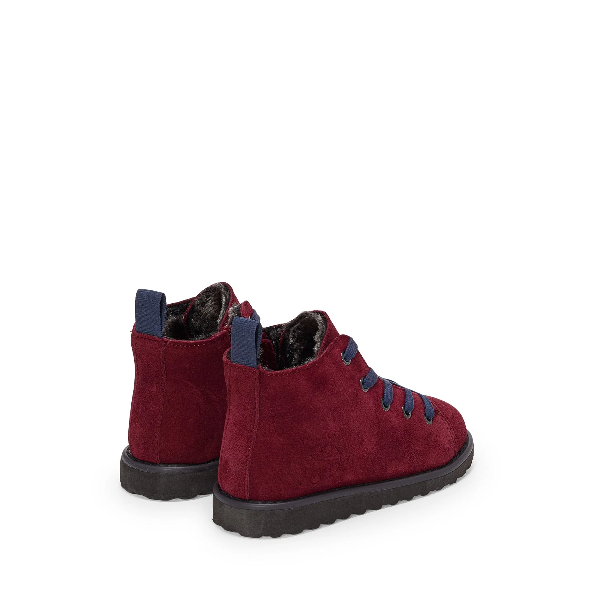 3008 KIDS LACE-UP BOOT SUEDE - Ankle Boots - Laced - Kid unisex - Red Cabernet-Navy - Image 3