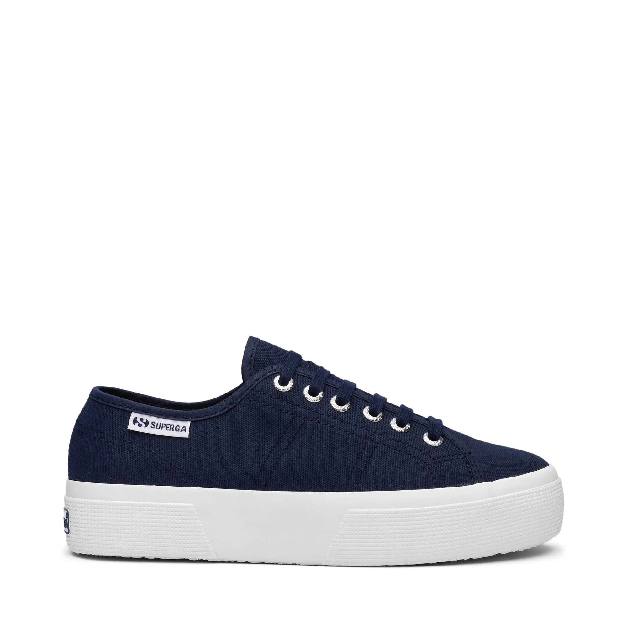 3740 PLATFORM LEGGERA - Lady Shoes - Wedge - Woman - Navy-FWhite-Blue Navy-White
