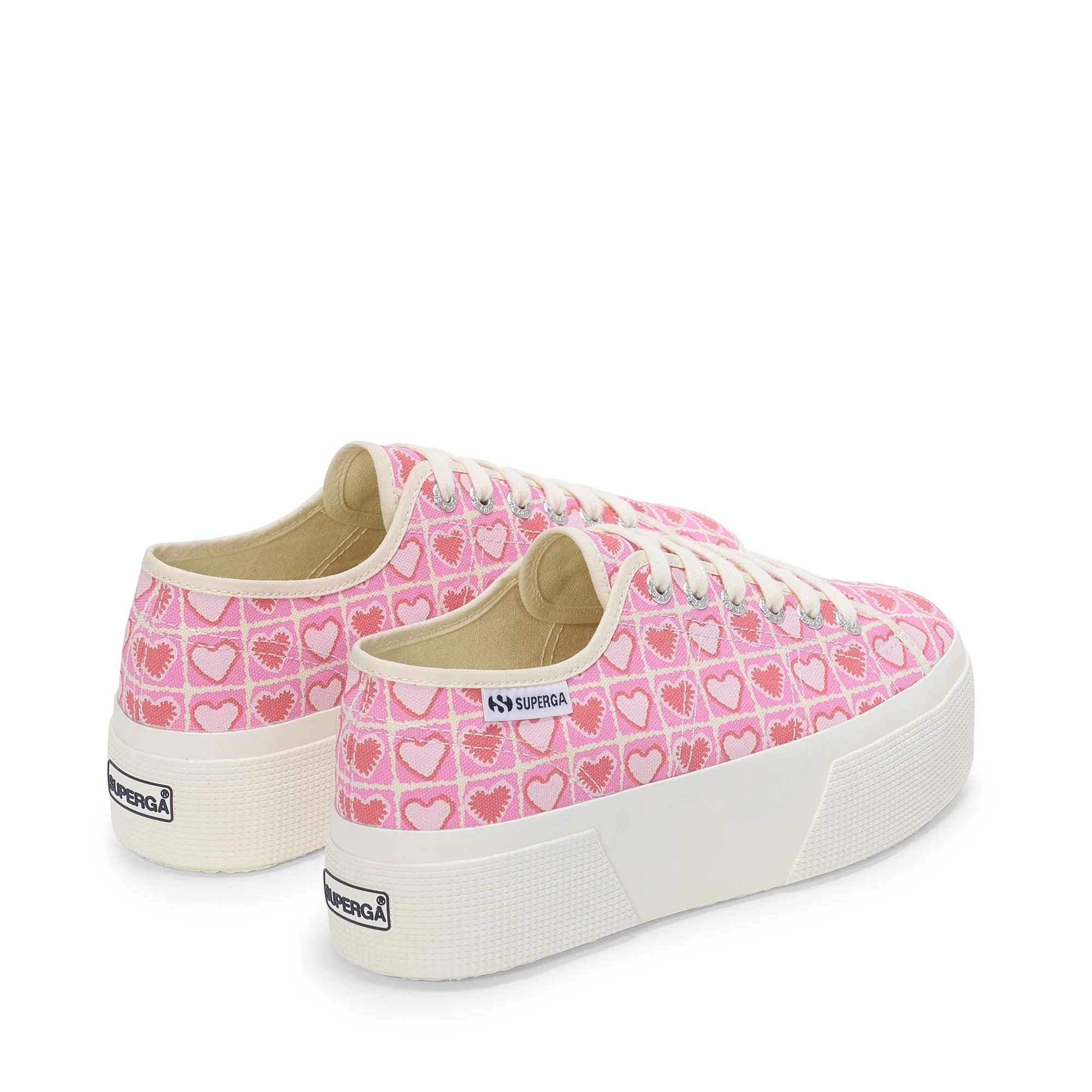3790 PLATFORM HEART CROCHET PRINT LEGGERA - Lady Shoes - Wedge - Woman - Pink-Beige-Coral - Image 3