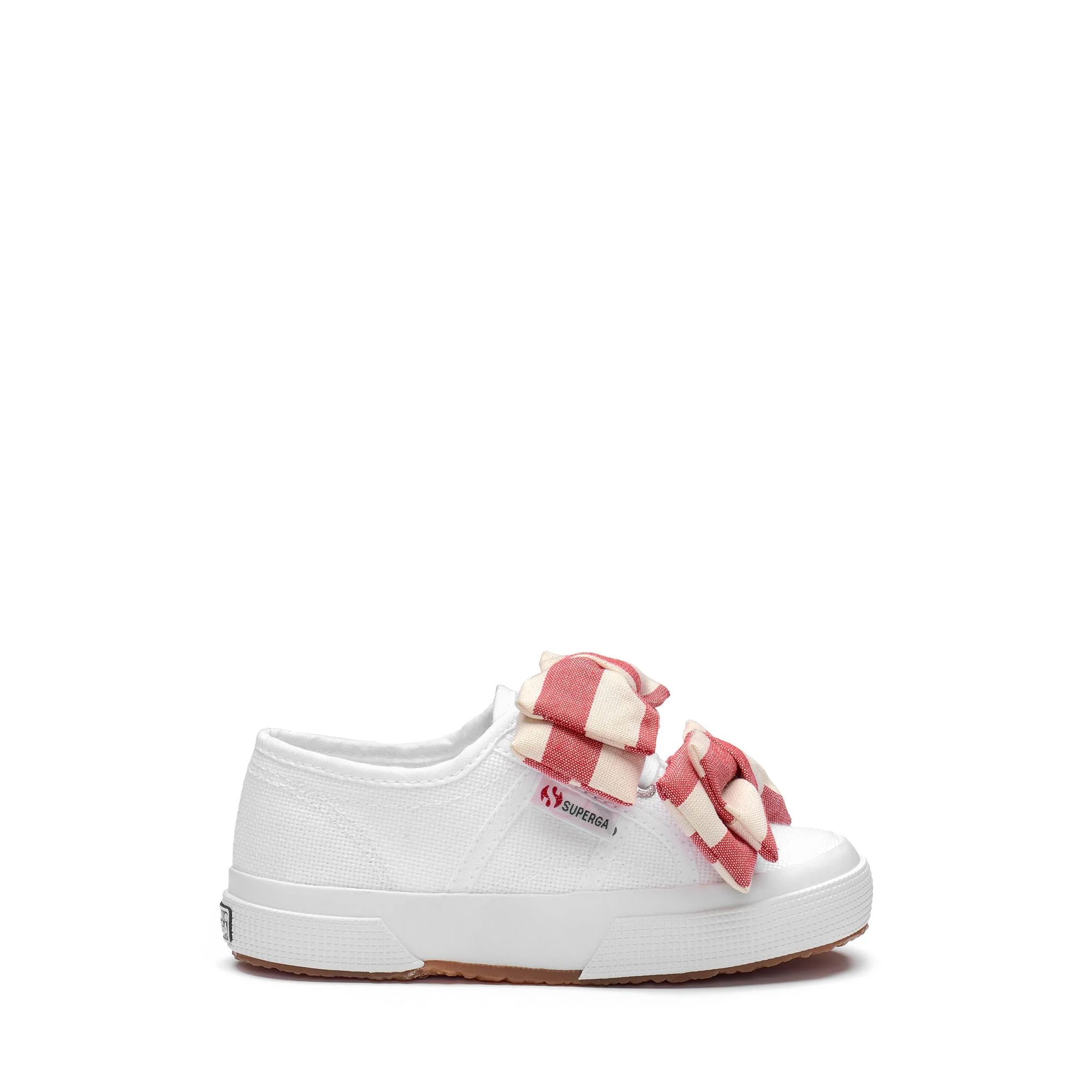 2750 KIDS COTTON RIBBON - Le Superga - Low Cut - Girl - White-OffWhite-Red