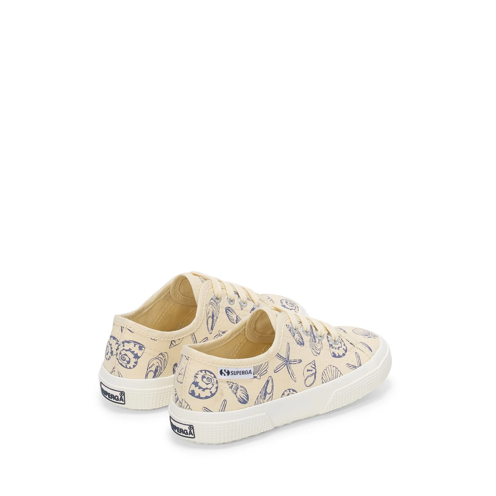 3750 KIDS SEASHELLS PRINT LEGGERA - Le Superga - Low Cut - Kid unisex - Beige Lt Eggshell-Blue Velvet - Image 3
