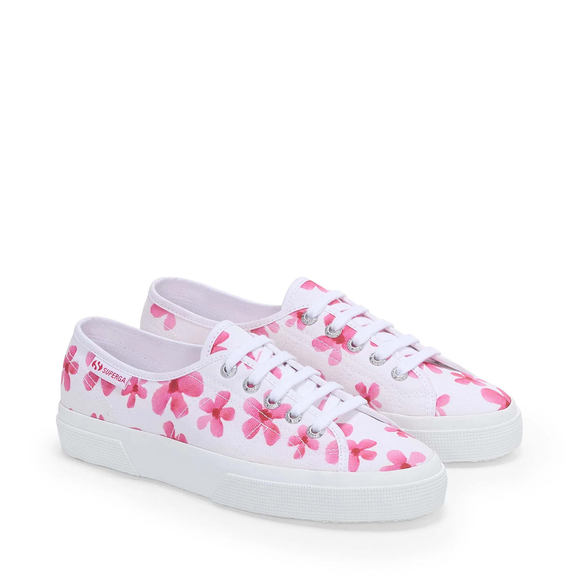 3750 FLOWER PRINT LEGGERA - Le Superga - Low Cut - Woman - White-Pink - Image 2