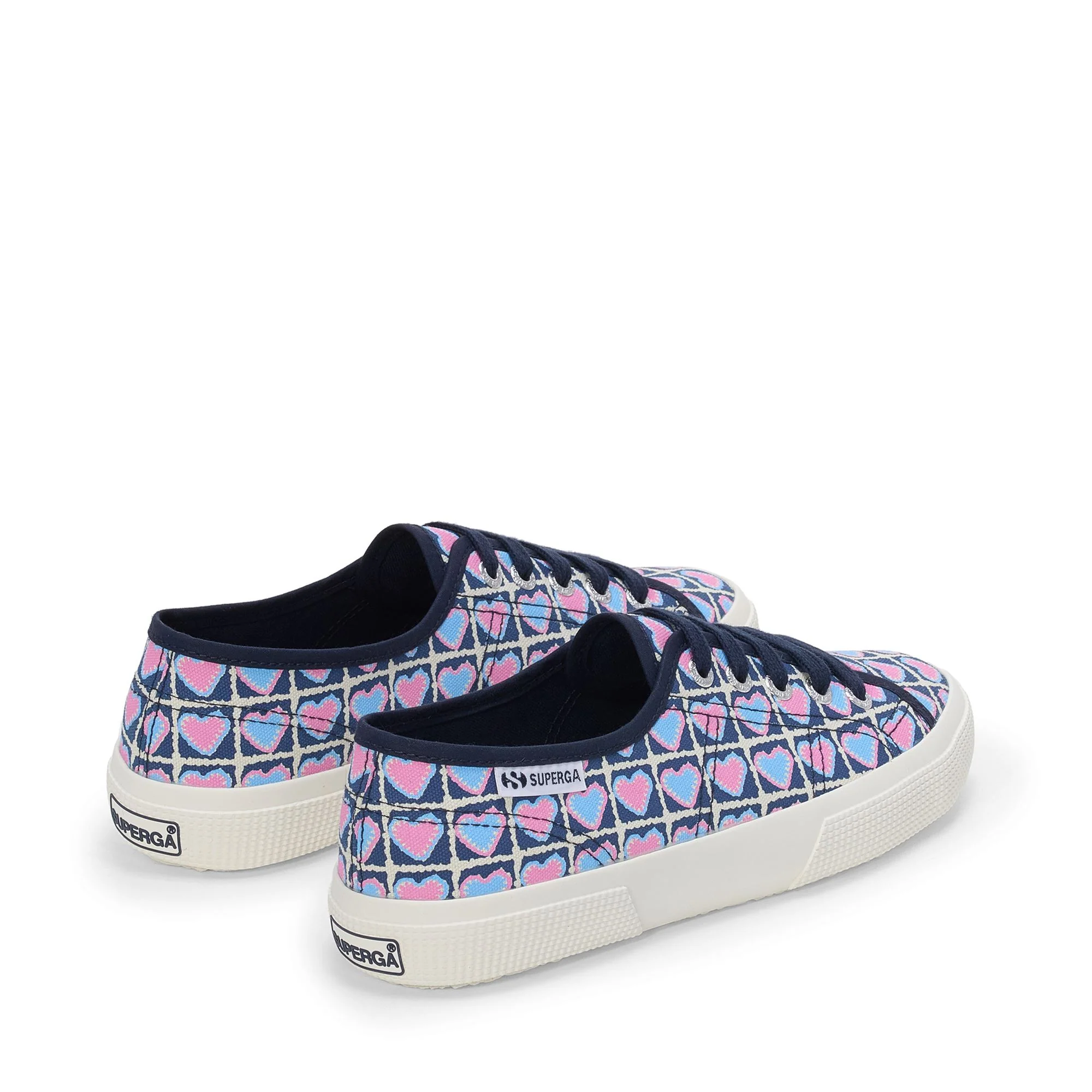 3750 HEART CROCHET PRINT LEGGERA - Le Superga - Low Cut - Woman - Blue Md Cobalt-Azure-Pink - Image 3