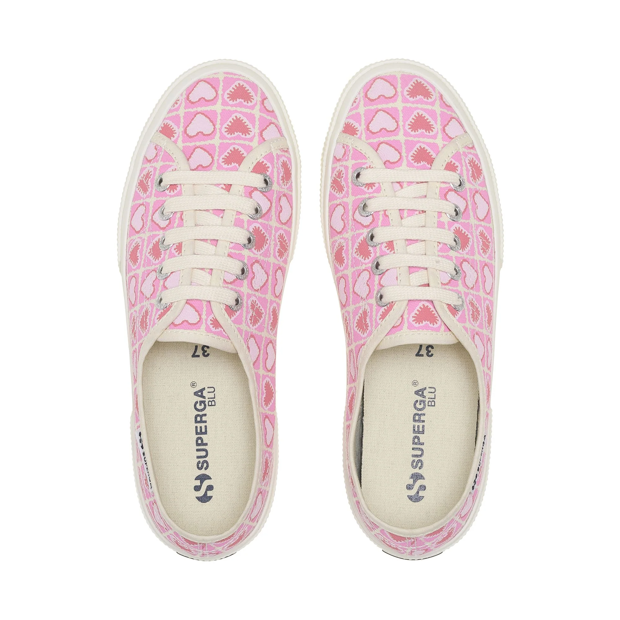 3750 HEART CROCHET PRINT LEGGERA - Le Superga - Low Cut - Woman - Pink-Beige-Coral - Image 4